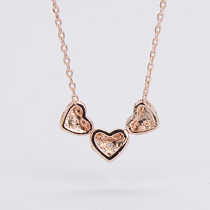 La migliore vendita di gioielli in oro rosa collana pendente a cuore <span class=keywords><strong>925</strong></span> in argento <span class=keywords><strong>Sterling</strong></span> collana di zirconi cubici per donna - Product Image 3