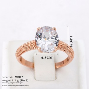 Anello Nuziale Vintage di Alta Qualità in Lega Placcata Oro 18K e Oro Bianco con Diamanti CZ per Donne Vendita all'Ingrosso R427 R428 - Product Image 3