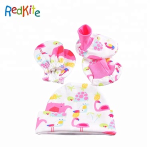 Nueva Lovely Baby Soft Cap 100% algodón orgánico bebé mitones botines Cap Set - Product Image 1