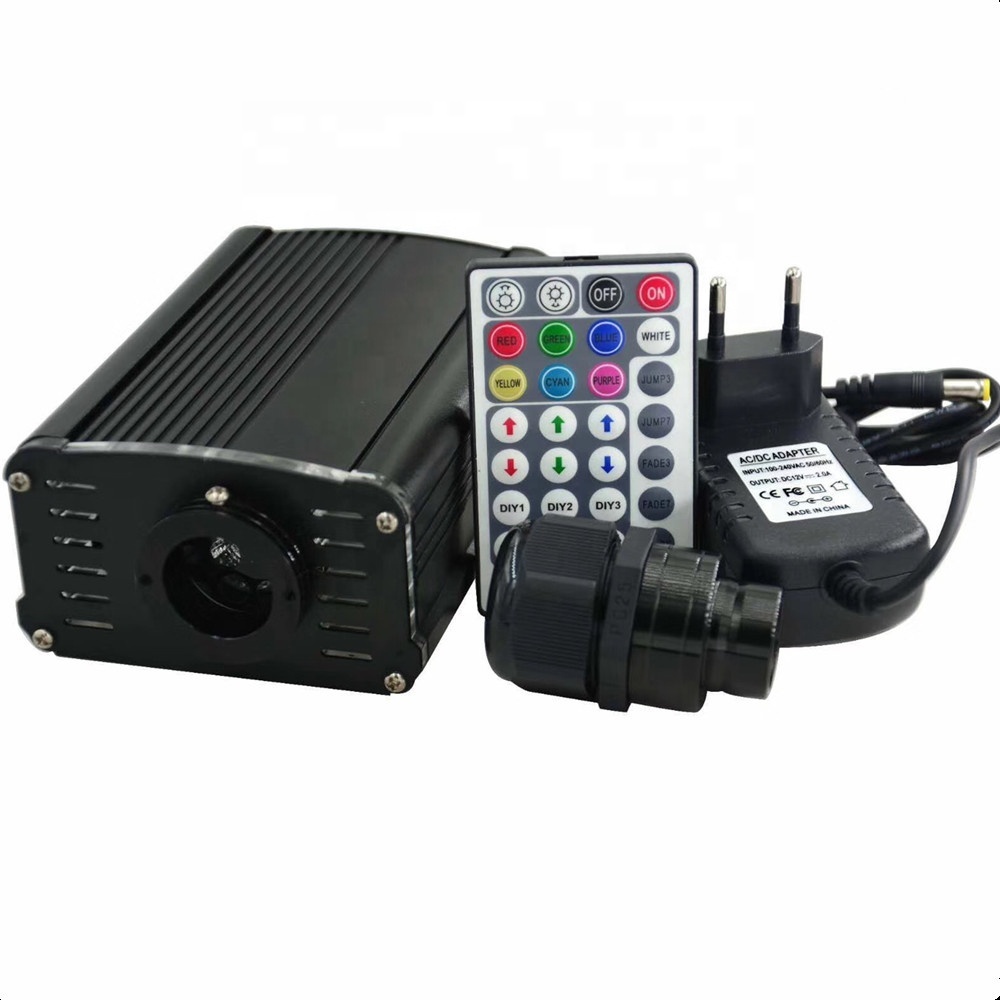 12 В постоянного тока/220 В переменного тока RGB 18 Вт мерцающий волоконно-оптический двигатель с черным корпусом/золотым корпусом