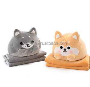 Maßgefertigtes Umweltfreundliches Plüschtier in Hundeform Kissen Tiermatte und Weiche Flanelldecke mit Stressabbau - Product Image 1