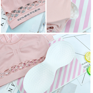 Camisola rosa para mujer, ropa interior Sexy de tubo en el pecho, sujetador hueco de hilo con almohadilla humectante, sujetador trasero de belleza - Product Image 3