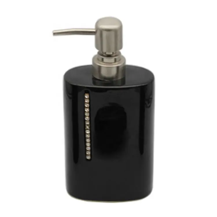 BX group black dispenser for liquid soap ceramic bathroom accessories set