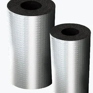Heat resistant expandable silver aluminum foil fireretardant pipe insulation cross linked polyolefin foam rubber foam ducting