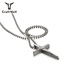 Mestiere Lupo Personalizzato Oro di Colore Uomo Donna Coppia Croce Collana - Product Image 5