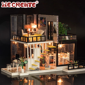 IIECREATE Kit de construction de <span class=keywords><strong>maison</strong></span> miniature <span class=keywords><strong>en</strong></span> bois avec éclairage LED, accessoires 3D, modèle de construction pour enfants, kit de meubles <span class=keywords><strong>en</strong></span> bois, modèle de <span class=keywords><strong>maison</strong></span> <span class=keywords><strong>en</strong></span> <span class=keywords><strong>carton</strong></span> - Product Image 4