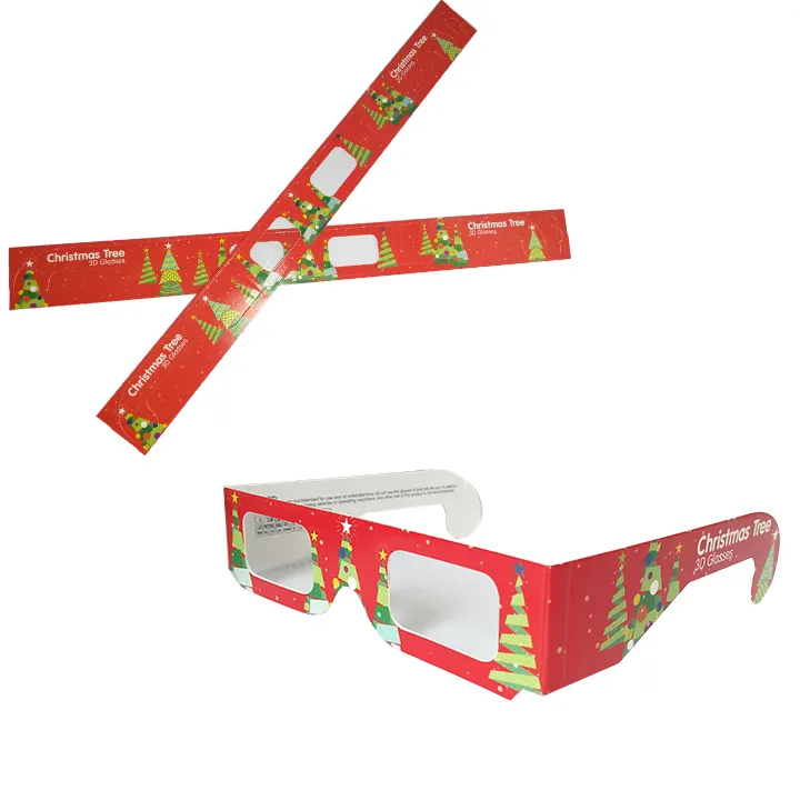 Vente en gros d'usine de lunettes 3D à diffraction personnalisée en papier d'impression lunettes pour feux d'artifice lunettes en forme de cœur