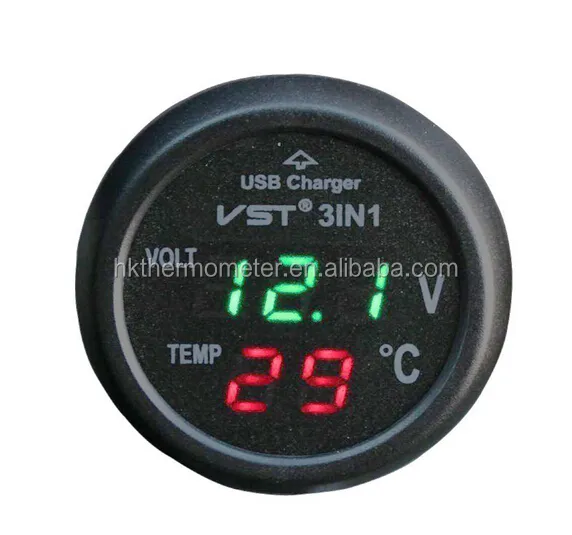 GLEAVI Termometro Elettronico Per Auto Con Retroilluminazione - Misura Temperatura Interna/Esterna, Facile Installazione, Materiale Metallico, Senza Batteria