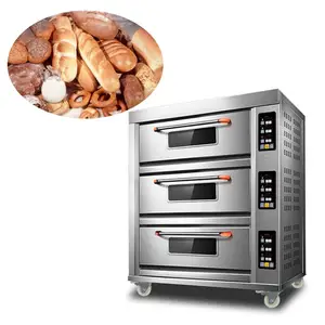 Печь Коммерческая Однослойная/двухслойная и газовая печь Высокая емкость печь для выпечки пирожных