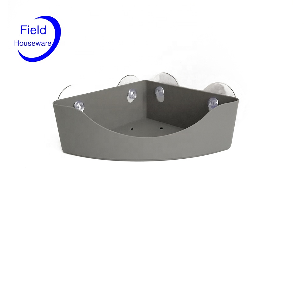 Одноуровневый треугольный стеллаж для хранения в ванной комнате с сильными присосками