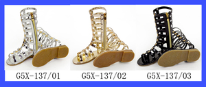 2019 fantaisie enfants genou haut gladiateur sandales d'été bébé sequin sandale pour les filles - Product Image 6