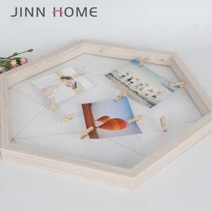Kualitas tinggi disesuaikan MDF bingkai foto Hexagon dekorasi rumah kolase gambar dengan Logo disesuaikan tersedia A4 4x6 5x7 ukuran - Product Image 3