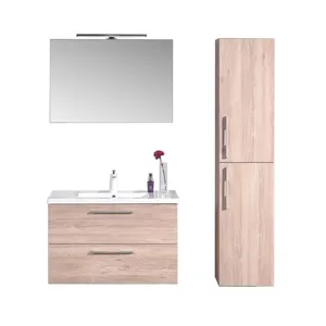 Conjunto de baño moderno de madera y pvc, mueble colgante pequeño para cuarto de baño, 2022