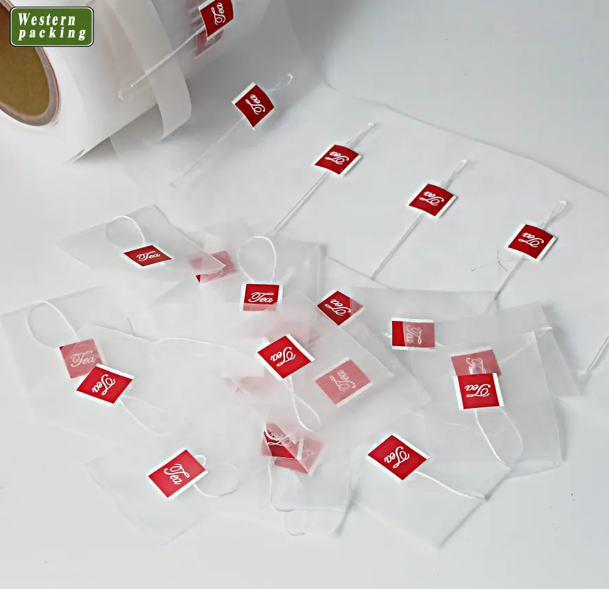 Pla filtro biodegradável pirâmide sacos de chá de tecido não tecido com logotipo
