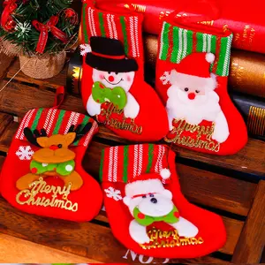 Merry christmas cheap felt xmas santa mini christmas stocking decoration socks