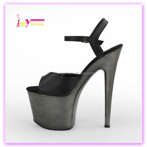 Últimas señoras negro peep toe de tacón alto zapatos atractivos de las mujeres tacones platfrom sandalias con 17 cm Plataformas - Product Image 3