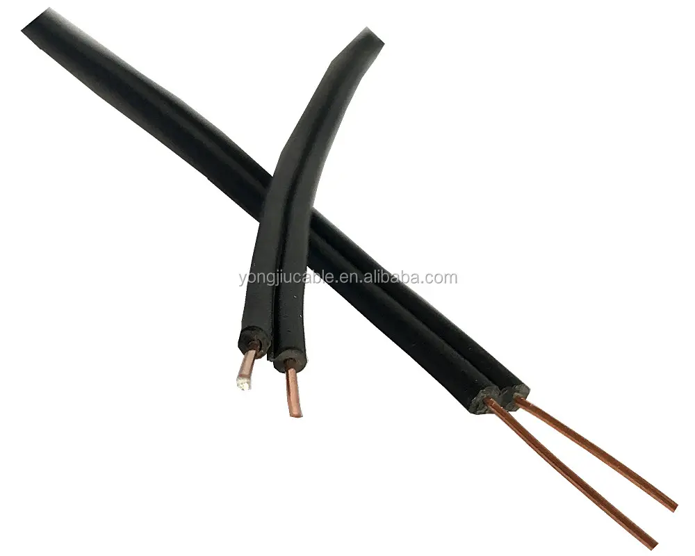 Telephone Drop Wire 2x18awg 100m Per Roll Cat 3 YJ Wire&cabe CN;ZHE Black HDPE CCS and Barecopper PE