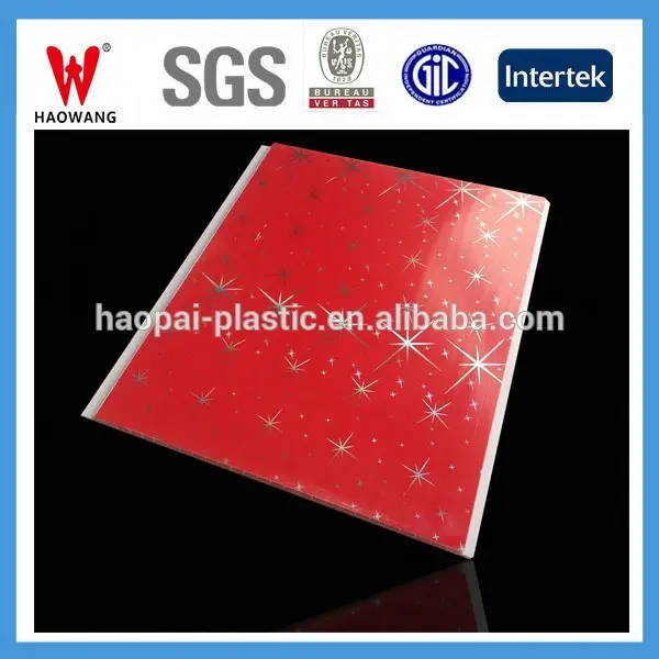 Estampación en caliente superficie patrón de estrella roja en argelia mercado revestimiento de PVC / PVC de techo panel