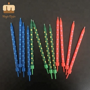 Buen diseño 10 cm altura tres colores impresión del punto fino torta <span class=keywords><strong>vela</strong></span> - Product Image 5