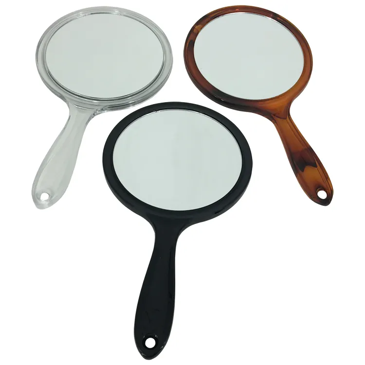 Dubbele Kanten Plastic Frame Cosmetische Spiegels Met Handvat