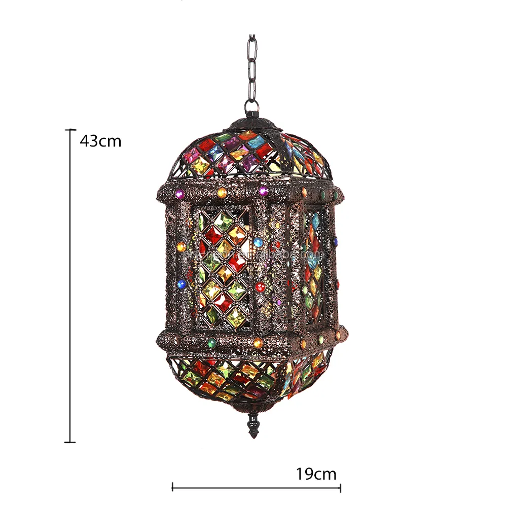 Linterna de latón marroquí para decoración de bodas y Navidad, farol colorido de latón, aprobado por la CE, venta al por mayor