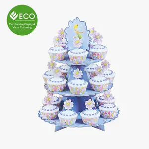 Thiết Kế mới Ba Tầng Tông Cupcake Giấy Display Stand Cho Đám Cưới