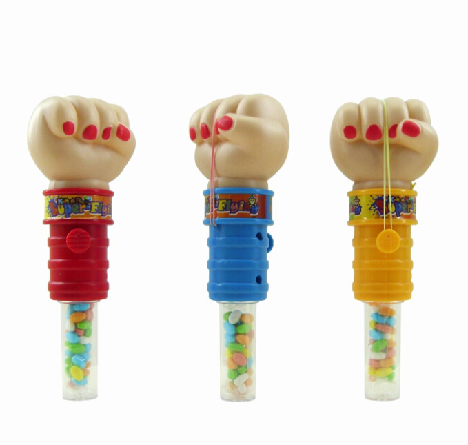 Shooting Fist Spring Hand Toys Candy Dispenser with Sweet Kids Candy toys