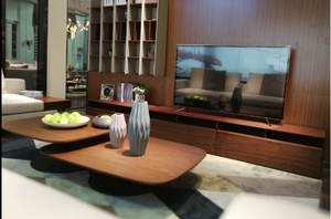 Italian Simple Design Living Room Furniture <strong>Coffee</strong> <strong>Table</strong> Set Modern Wood Tea <strong>Coffee</strong> <strong>Table</strong> <strong>Oval</strong> Wooden with Metal Base Iron - Product Image 5