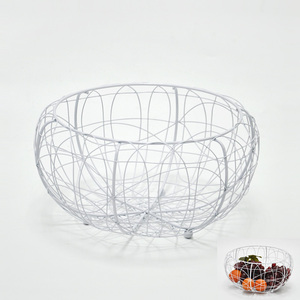 Modern Style Wire White Large Fruit Bowl - Product Image 5