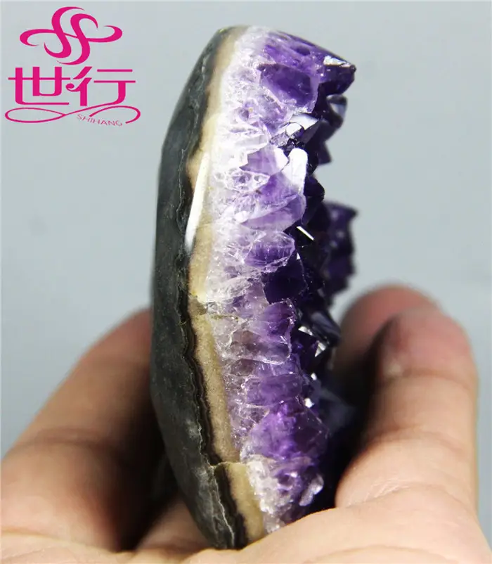 Wholesale really purple natural amethyst cluster gemstone heart shape wedding gift crystal heart