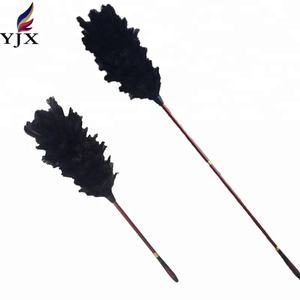 Di alta qualità nero della piuma dello struzzo spolverino personalizzato con manico lungo - Product Image 1