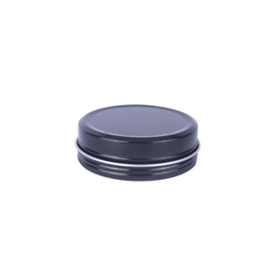 Wholesale decorative empty mini rounnd with lid aluminum packaging cosmetic <strong>chocolate</strong> cookie tea black metal candle <strong>tins</strong> - Product Image 3