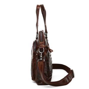 मानव व्यवसाय हैंडबैग के लिए थोक रेट्रो बैग क्रोकोडाइल त्वचा को जिपर स्ट्रैप ब्रीफकेस के साथ वास्तविक चमड़े के कंधे बैग चीन - Product Image 2