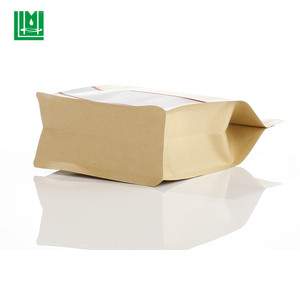 Papier Kraft fond plat ziplock fruits secs pommes de terre chips emballage sacs pochettes avec fenêtre pour <span class=keywords><strong>la</strong></span> nourriture - Product Image 3