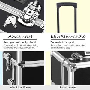 Valise de Maquillage Professionnelle en Aluminium, Type Trolley Roulant, pour Voyage et Cosmétiques (Vente en Gros) - Product Image 5