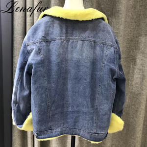 Delle donne Breve Denim Dei Jeans di Stile Reale del <span class=keywords><strong>Visone</strong></span> Giacca di Pelliccia Giù, di Lusso Pelliccia di <span class=keywords><strong>Visone</strong></span> Parka in Inverno - Product Image 3