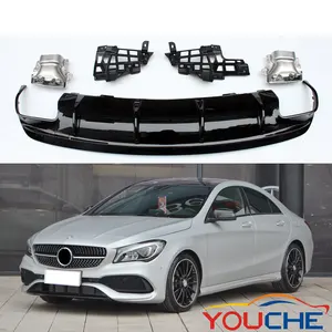 ABS diffuser 및 stainless steel rear 범퍼 diffuser 대 한 Mercedes CLA 급 W117 sport 판 2017-2018