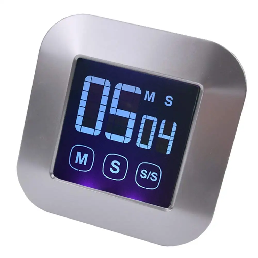 Loud Alarm Clock Electronic Digital Time Large LED Display Touch Screen Kitchen Timer