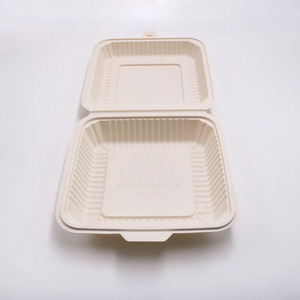 eco-friendly biodegradable disposable lunch food box 3 compartment