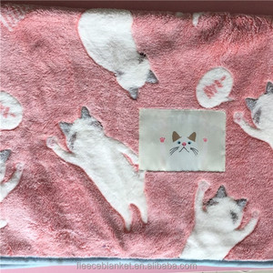 100 polyester jacquard <span class=keywords><strong>royal</strong></span> <span class=keywords><strong>chat</strong></span> imprimé corail couverture polaire couette tissu - Product Image 2