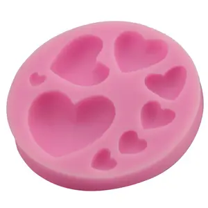 Attrezzi della decorazione della torta 8 cuori del fondente del silicone stampi