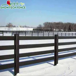 Extreme weather sustained 4 rails vinyl horse farm rail fencing