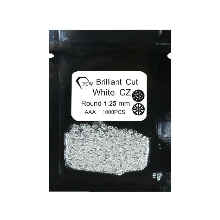 The Newest white round cut 1.25mm cubic zirconia price per gram
