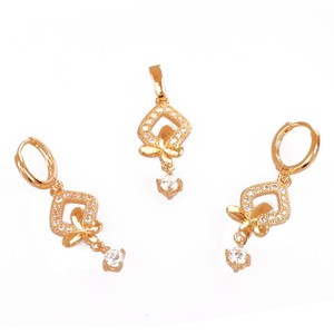 18K/Rose Gold Stylish Fake Gold ชุดเครื่องประดับออกแบบสำหรับสตรี - Product Image 3