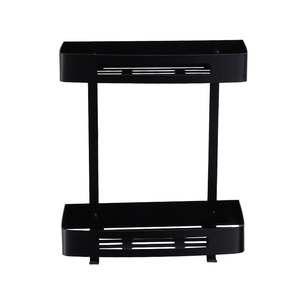 Accessoires de salle de bain noirs en métaux précieux, étagère de rangement murale pliable <span class=keywords><strong>avec</strong></span> cadre perforé pour vasques, double <span class=keywords><strong>angle</strong></span> - Product Image 6