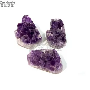 Batu liontin Cluster batu longgar Druzy mentah Amethyst Quartz kristal Geode gelap alami grosir batu permata kasar untuk membuat perhiasan - Product Image 5