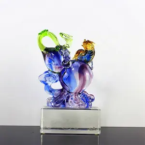 Statuettes en verre 3d de style chinois, sculptures d'art, idéal pour cadeau,