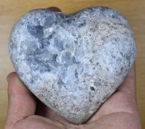 Cristaux de célestine bleue en forme de cœur naturels en gros pour la guérison à vendre - Product Image 3