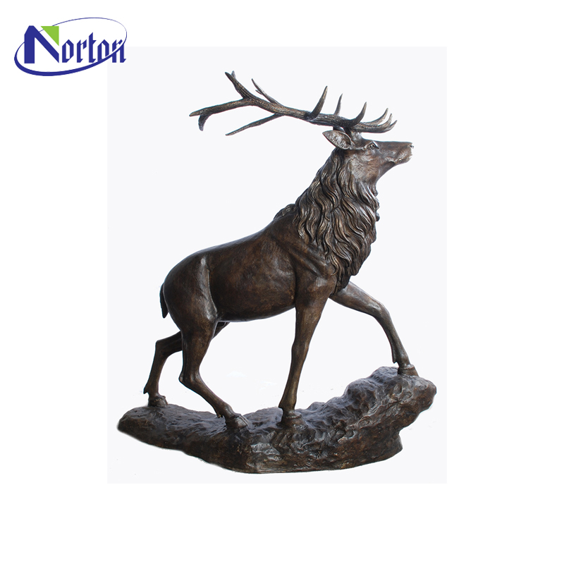 現代の家の装飾金属鹿置物等身大アンティーク動物キャストブロンズ真鍮