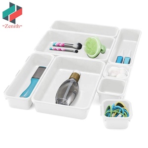 Boîtes de rangement multi-usages en plastique durable et personnalisables, lot de 8, organiseurs de tiroirs emboîtables - Product Image 3